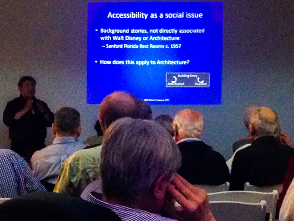 blueisttraining's tweet photo. #Accessibility as a social issue. A perspective from Toby Pugh, Disney Director of Facilities @AIA_SFV #civilrights http://t.co/vqRXxXv7EC