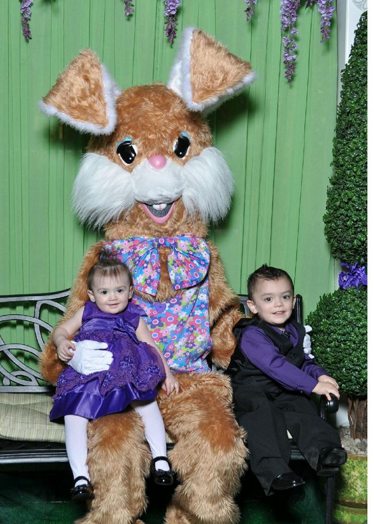 Took the babies to see the Easter Bunny #happygrandmaoftwo