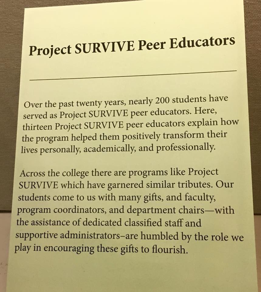 JaneKim's tweet image. Celebrating 20 yrs #ProjectSurvive at CCSF. Peer education on healthy relation + dialogue to stop sexual violence.