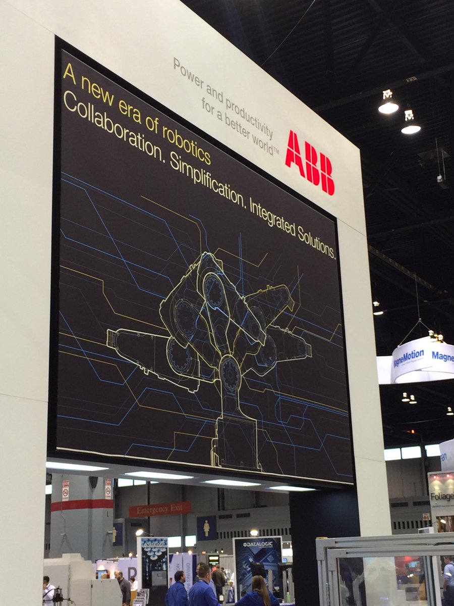 ABBRobotics's tweet image. Here&apos;s a glimpse of #ABBRobotics at Day 1 of #Automate2015