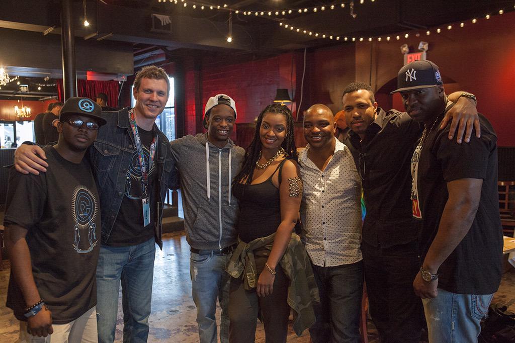 audiocommon's tweet photo. .@pcohenmusic with @THESOURCE @DutchReBelleFN @truepromotions #AudioCommonSXSW http://t.co/14Bqs765Gp