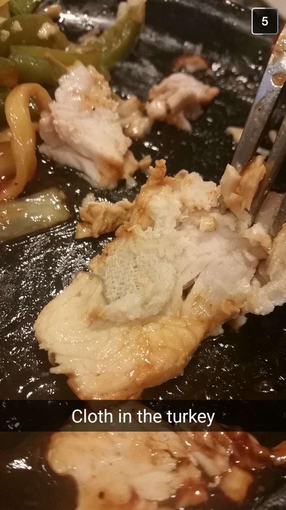 Fabric in the turkey...