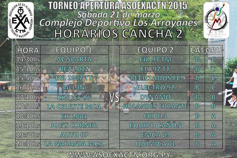 ExaCtnDeportes's tweet photo. #Horarios Oficiales para la Segunda Fecha del #AperturaExaCTN2015. ¡De no perderse los Partidos ni el Tercer Tiempo! http://t.co/FiUds2b94S