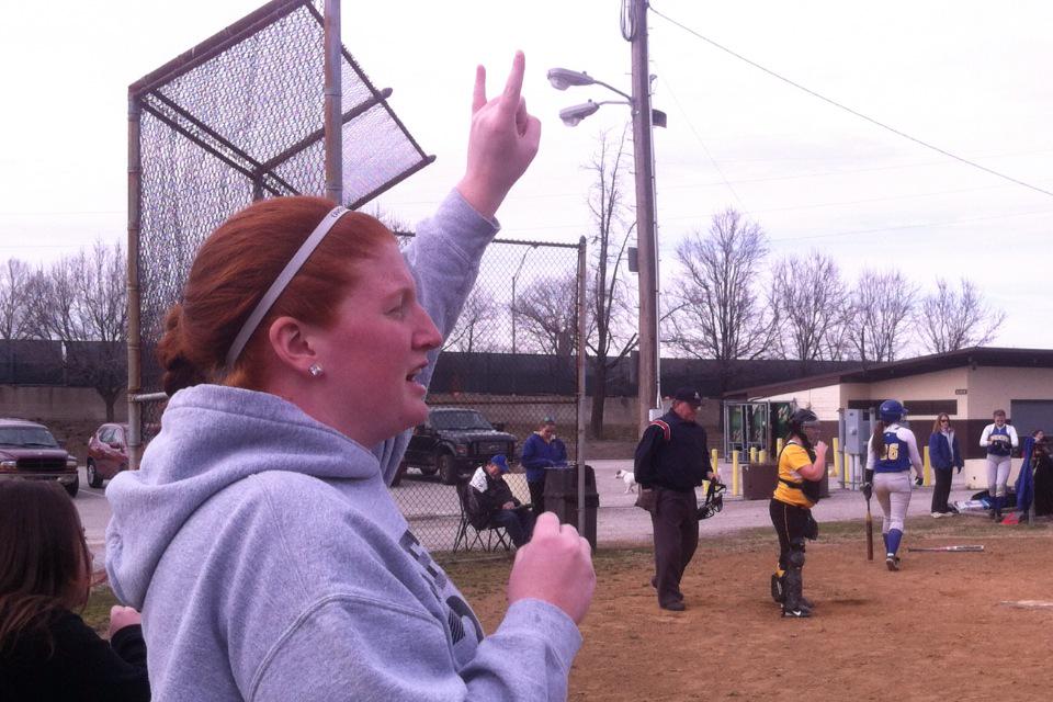 More family action!  Baker sisters letting the team know there are two down!