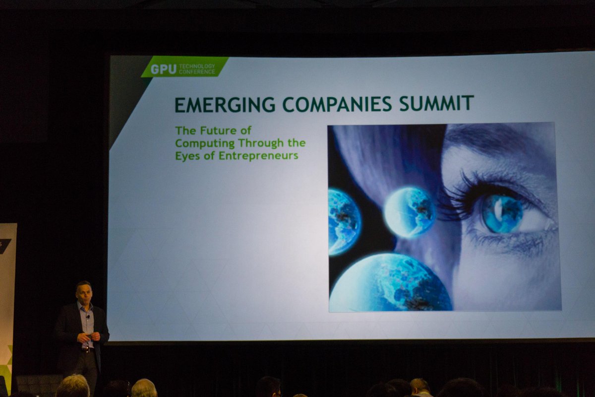 nvidia's tweet photo. We're live from the Emerging Companies Summit at #GTC15! Very excited to see great technology on display here at ECS. http://t.co/G3fH5j2k15