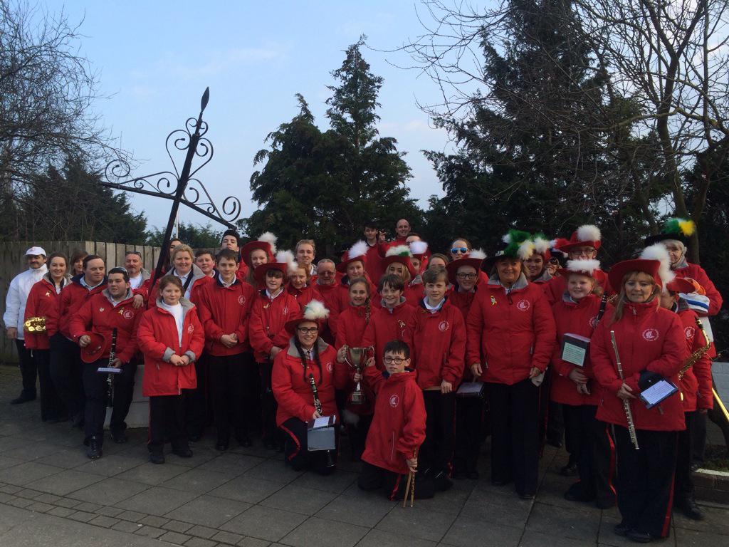 DublinAllStars's tweet photo. A tired but smiley band at the @carricklions parade after winning the best band out of eight #bestband #Champs http://t.co/0PhwhTQtYc