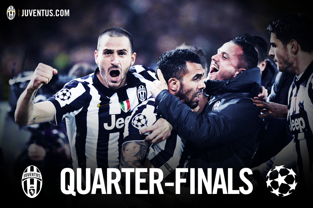 juventusfc's tweet photo. SIAMO AI QUARTI DI FINALE @ChampionsLeague!!! E ANDIAMO!!!  
#FinoAllaFine #ForzaJuve #BvBJuve http://t.co/LgNYDLCUCO