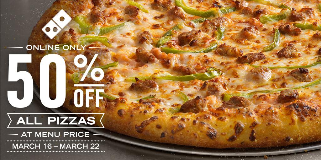 dominos's tweet photo. DEALS ON DEALS ON DEAL ON DEALS ON http://t.co/SaMdRJdThm http://t.co/INelEXVb65