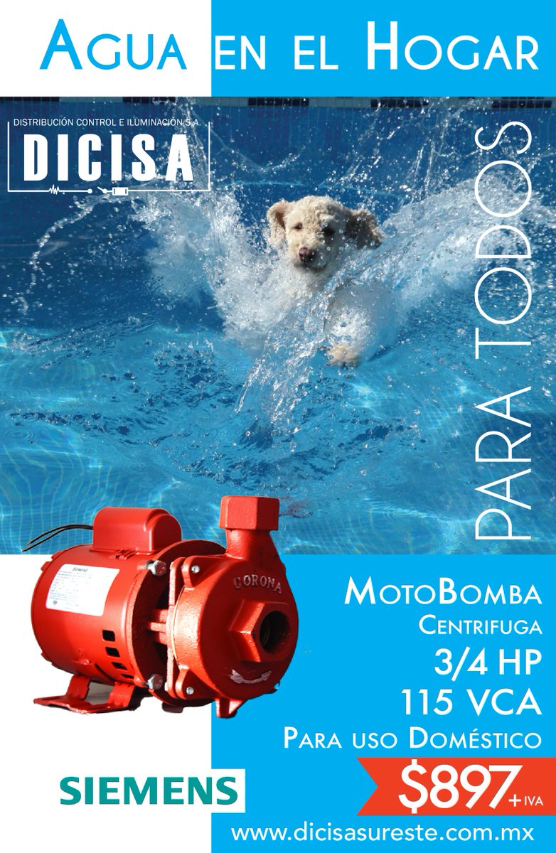 DicisaLighting's tweet photo. Uso eficiente del #agua con #Motobombas marca #Siemens de venta en #Campeche #Mérida y #Cacnún http://t.co/6X9IAEEoZI http://t.co/6uZfe197A9