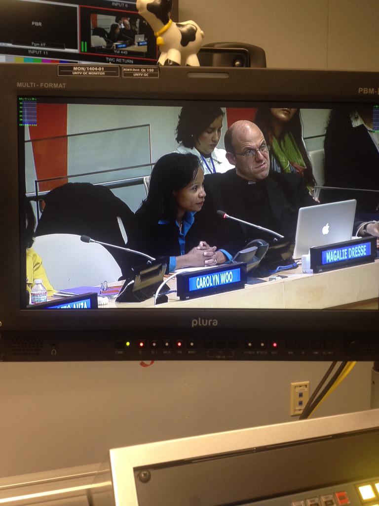 LaPerleMedia's tweet photo. Magalie Dresse, today @UN speaking on behalf of women creating human diversity on her successful program in #Haiti. http://t.co/hKMnmCwMpC