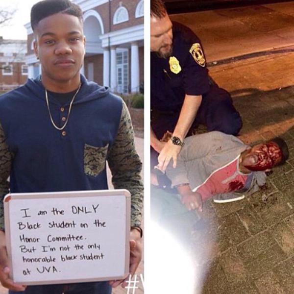 GlobalGrind's tweet photo. Black University of Virginia student allegedly beaten by police over fake ID http://t.co/cAsqTqVg8D http://t.co/NC5Oa6grdg