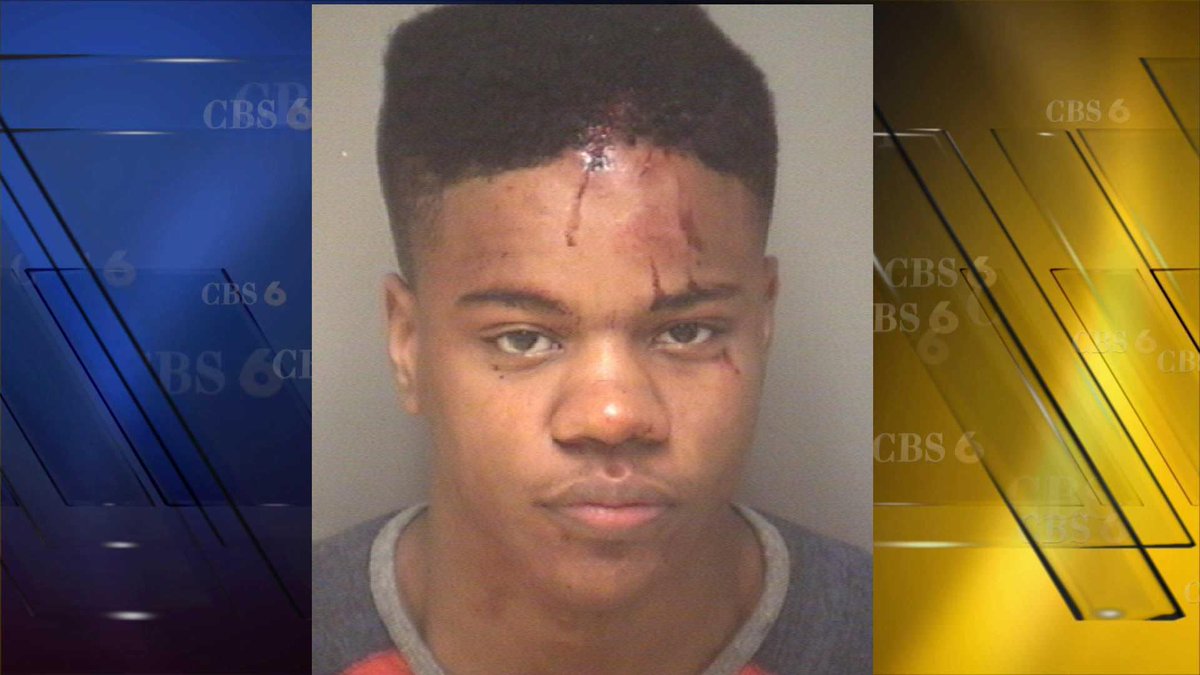 CBS6's tweet photo. Martese Johnson mugshot shows blood on UVa. student's head. STORY: http://t.co/tTEl7pbPqk http://t.co/55Sag4e87M