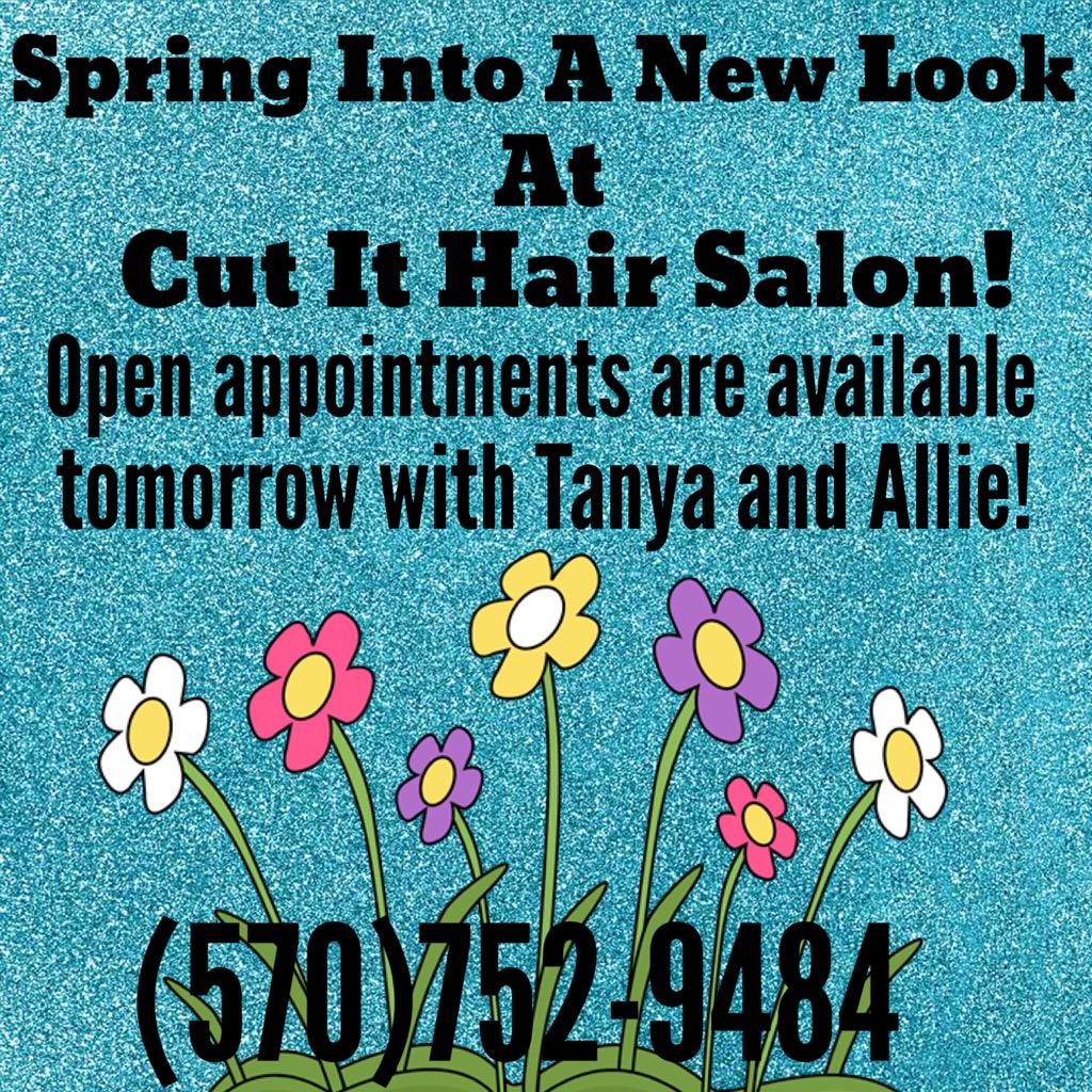 cutithairsalon's tweet photo. Spring into a new look with us! #CutItHairSalon #AvailableAppointments #NewLook #Spring http://t.co/gr2wQ2i8Jh