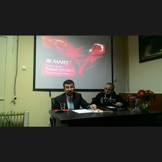 iucg18's tweet photo. Marmara Üniv. den Ahmet Vurgun hocamız, 'Çanakkle ve Gençlik' konulu konferans verdi. Hocamıza teşekkür ederiz.. http://t.co/uo1mV19Rz6