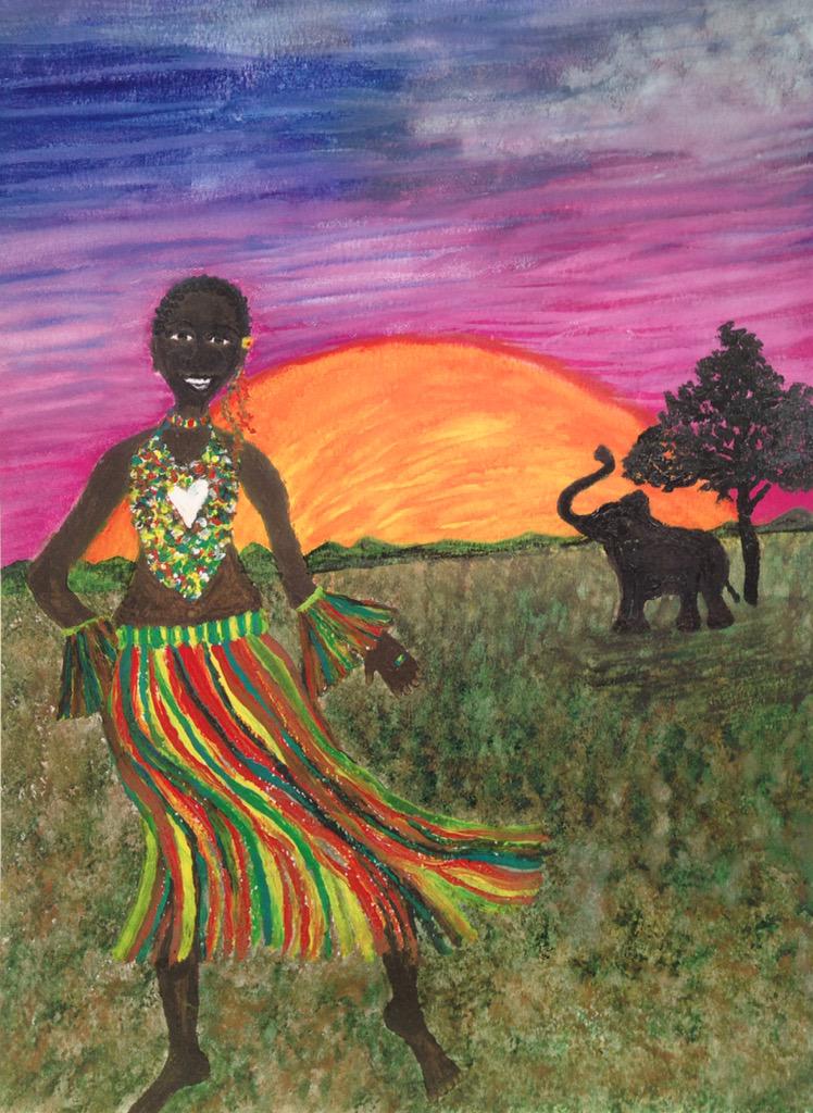 JoyMcCann2's tweet photo. Dance of Hope &amp; Make Poverty History (my african influenced paintings, for other styles see my website coming soon) http://t.co/h0Kgyj5Kqe