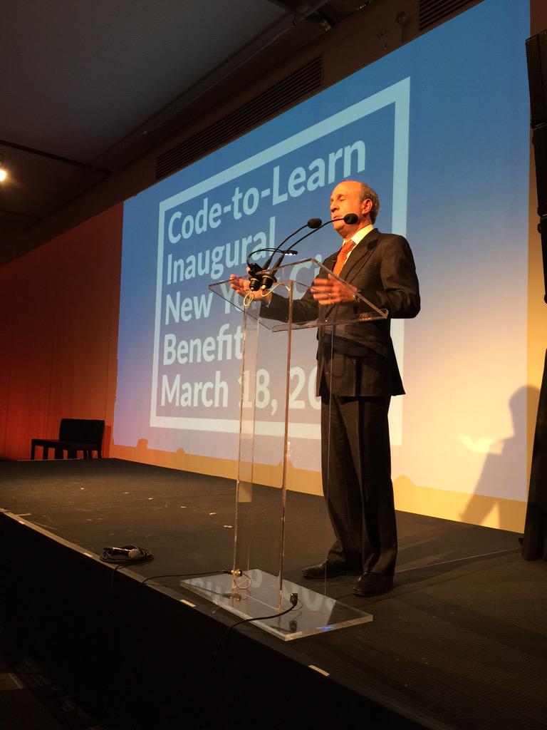 karen_brennan's tweet image. David Siegel welcomes everyone to the Code-to-Learn Foundation Benefit. #programmingforall