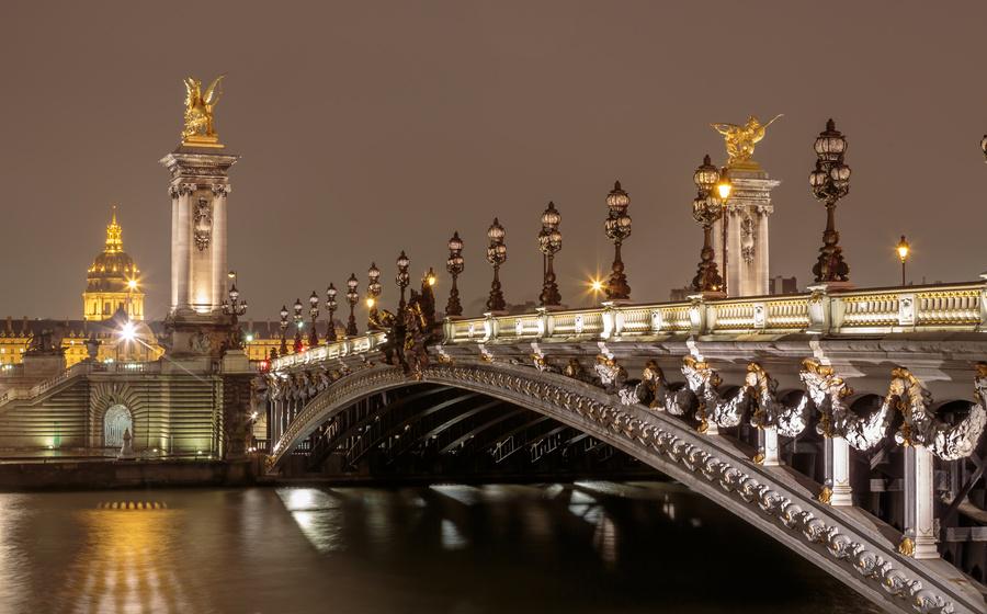 мост александра 3 во франции. мост iii. париж. париж. мост александра iii (pont alexandre iii).