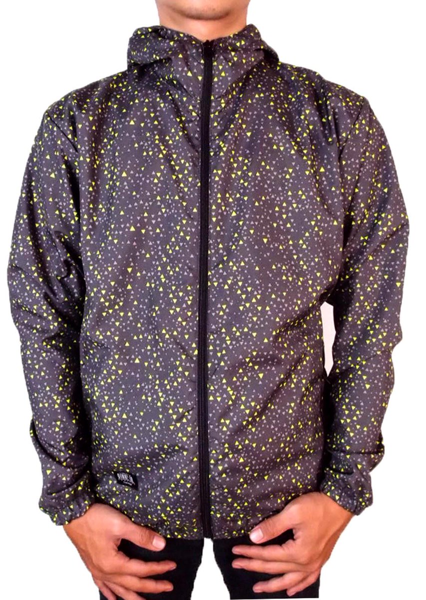 JCKT 178 : "TRIANGLE", GREY - YELLOW, MALE, SIZE S, M, L, IDR 249.000