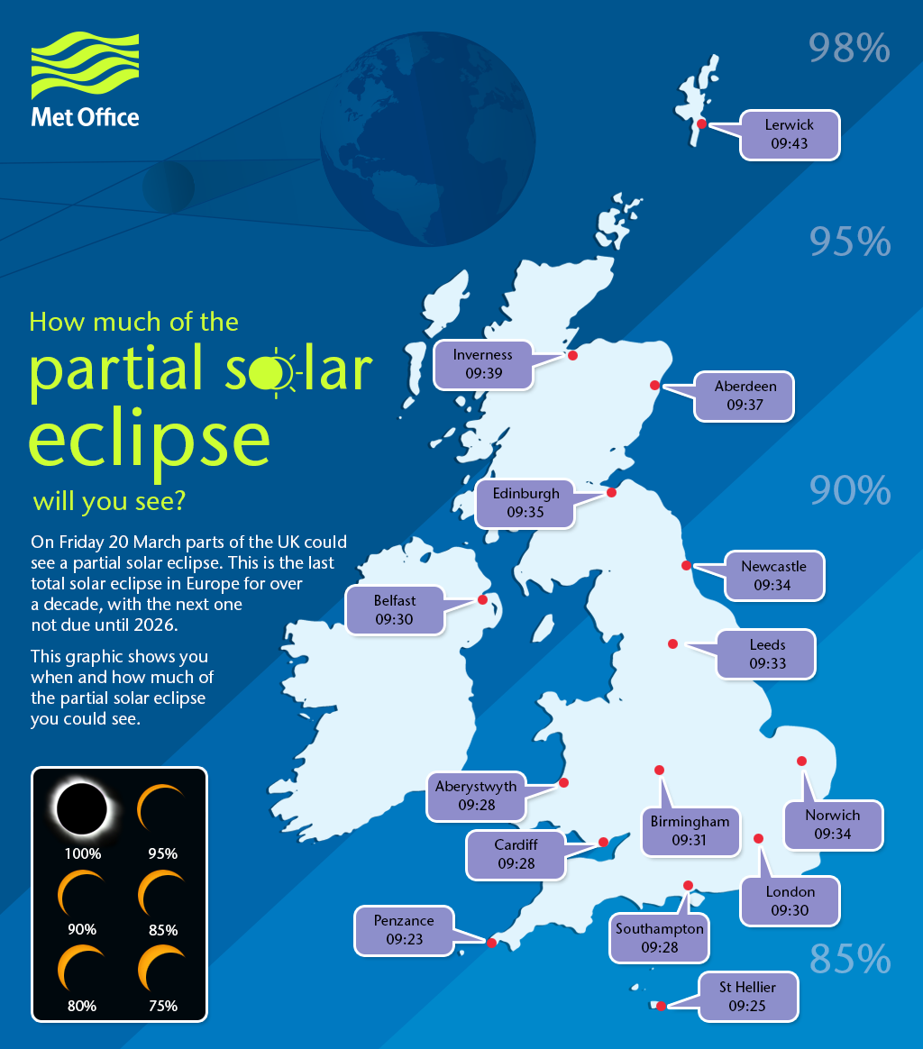 How much of the partial #SolarEclipse could you see tomorrow morning? Our guide can help! #eclipse2015