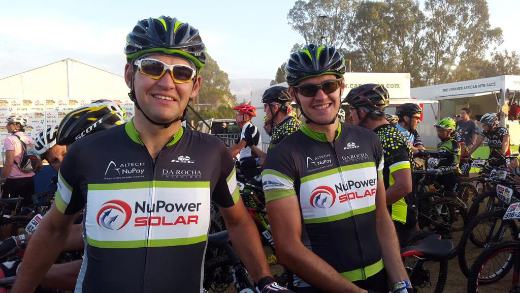 nupower01's tweet photo. Our @AbsaCapeEpic teams getting ready for Stage4 111km with 2000m climbing. @SampieNupower @StephenAllnutt  @zam_7 http://t.co/JCSWndLzfp