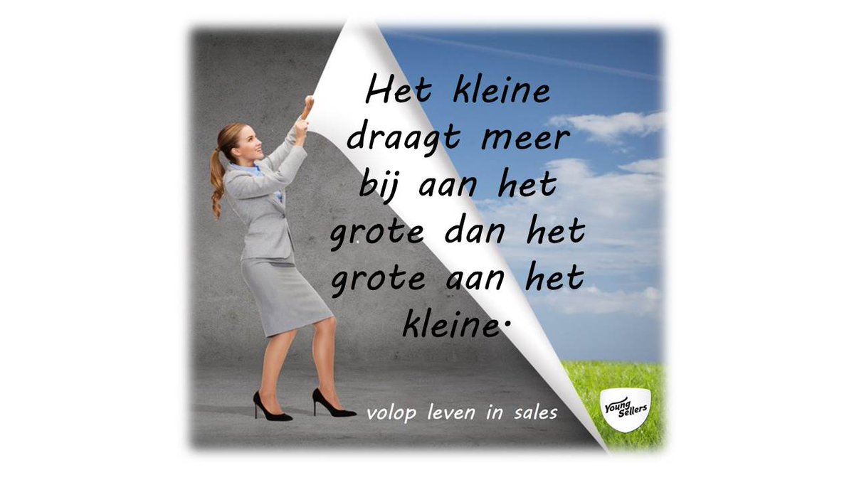 Het kleine draagt meer bij aan het grote dan het grote aan het kleine. #PleaseReTweet