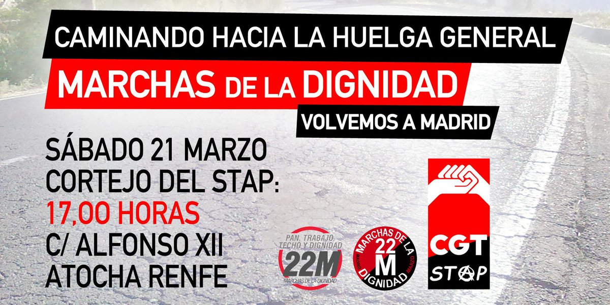xpresando_'s tweet photo. #MarchasDignidad #21M Cortejo @CGT_STAP 17 h c/ Alfonso XII (Atocha Renfe) Caminando hacia la huelga general http://t.co/5sa1OhZuGg