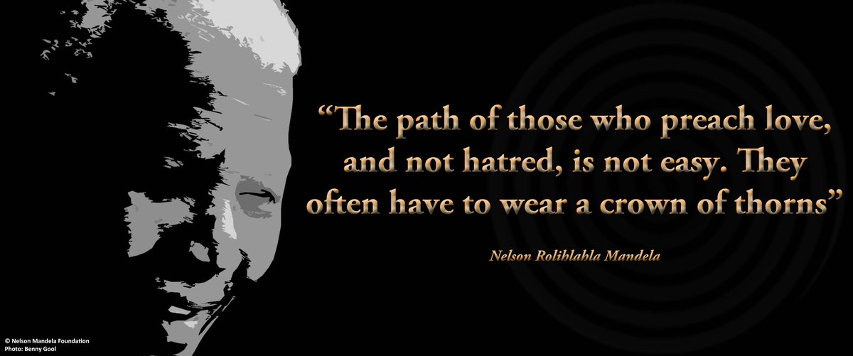 NelsonMandela's tweet photo. "The path of those who preach love, &amp; not hatred, is not easy. They often have to wear a crown of thorns" #Madiba http://t.co/ePIRAv8xfU