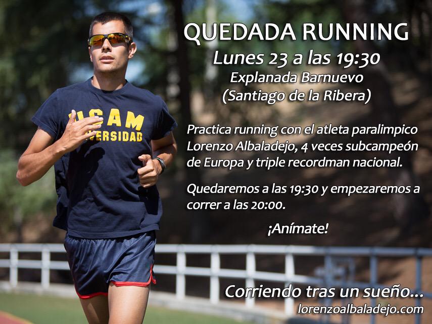 Loren_am90's tweet photo. ¿Quieres disfrutar del running en el marco incomparable del Mar Menor? Lunes 23 a las 19:45. ¡Te esperamos! RT http://t.co/pqSWTOIcEq