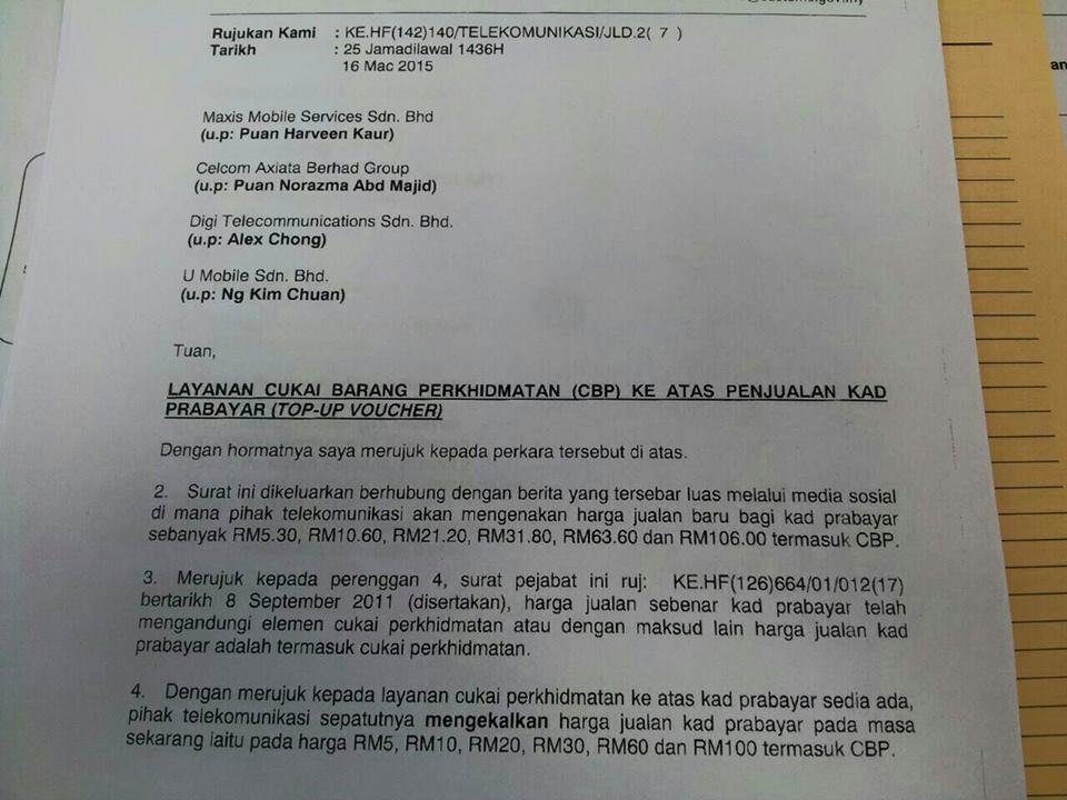 GST Malaysia Info on Twitter: "Surat Kastam Kepada Syarikat Telco #myGST #topup #gst http://t.co ...