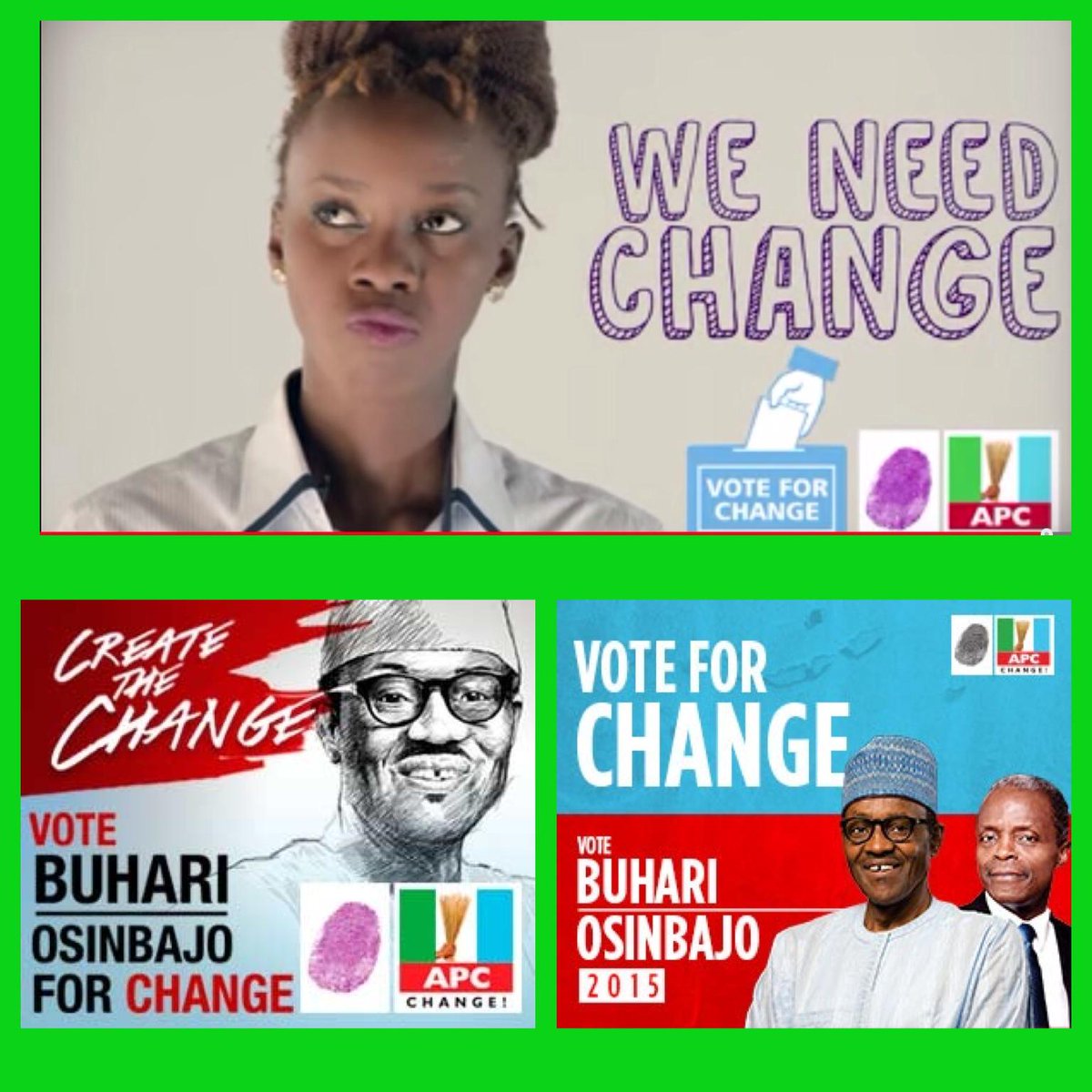 ChangedNigeria's tweet photo. Vote Buhari for a safer and more secure Nigeria #Toolittletoolate #Marchforbuhari #VoteAPC http://t.co/OHbtLZBrSd http://t.co/vz2y8PTow0