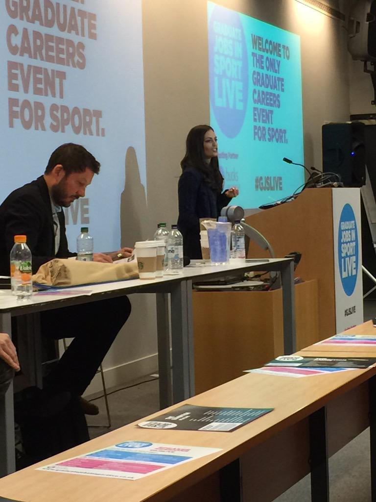GJSLIVE's tweet photo. The lovely @oliviajwayne up next in our 'Office' panel - awesome insight into her career in sports media http://t.co/GDKaKOALMy