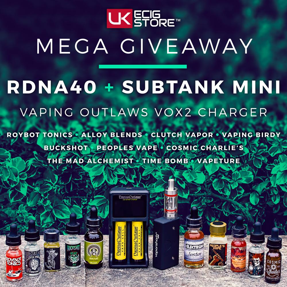 UKECIGSTORE's tweet photo. Mega Giveaway! rDNA40 + Subtank Mini + 10 Bottles of Premium #eliquid! RT + Follow to win! Ends 26/3/15 #ecigs #vape http://t.co/1wKEbJGcq0