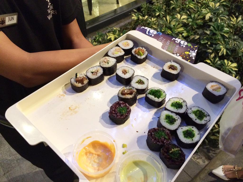 charleneajose's tweet photo. Free sushi is always the best kind of sushi. #WasabiWarriorsPH ��� http://t.co/AAd3AViUjq