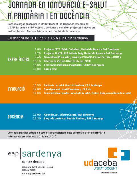magelesmedina's tweet photo. Dando difusión a @mesarvidao en  I Jornadas de Innovación #eSalud en atención primaria de @udaceba  #1jiap http://t.co/Dg2P4oYNrU
