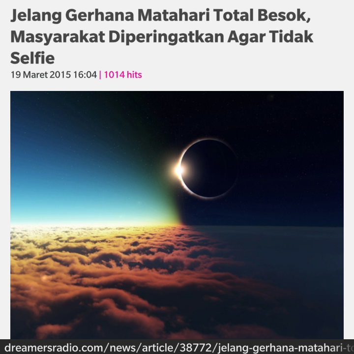 SherlyandaAnda's tweet photo. "@INDONESIAinLOVE: Besok, Gerhana Matahari Total Dilarang Selfie. Baca: http://t.co/HPA9veLMtp"