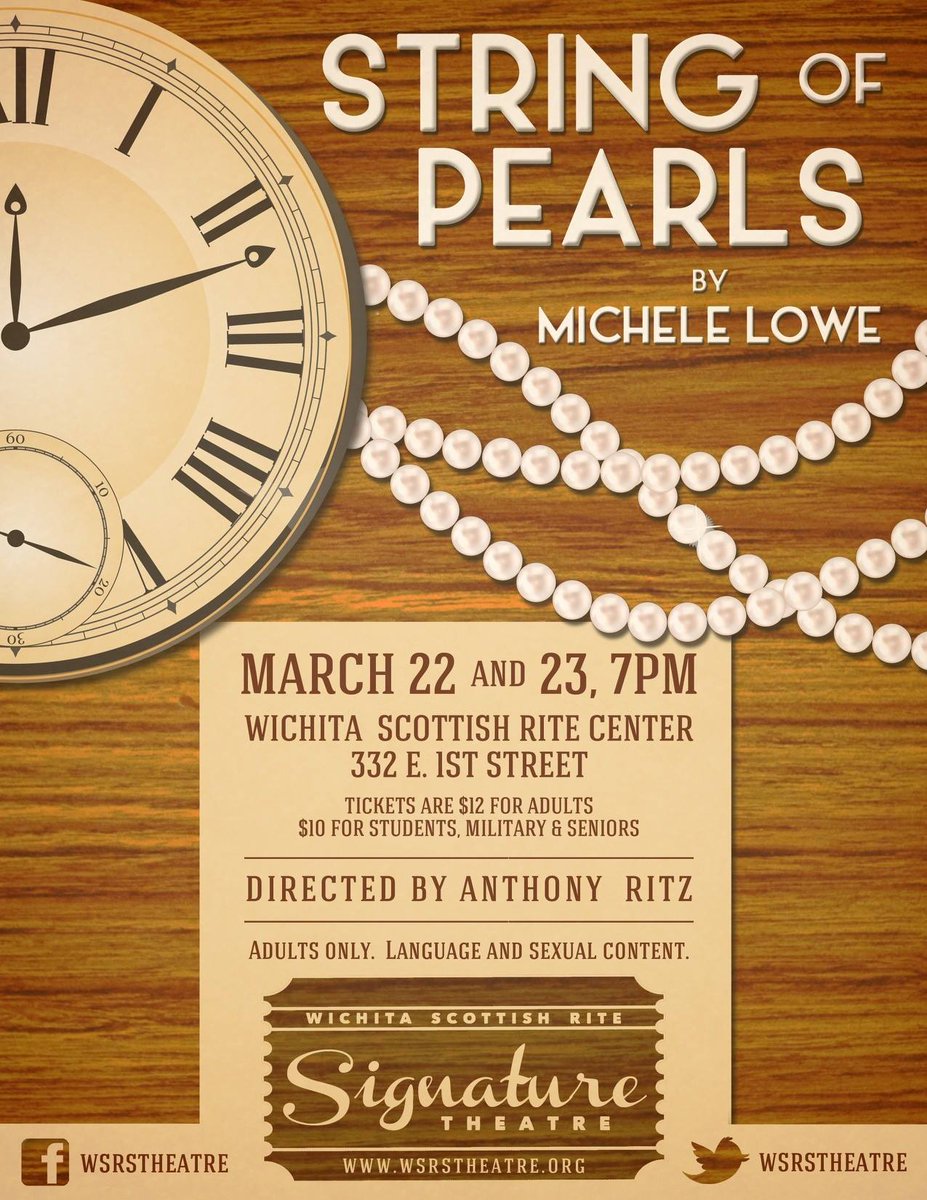 WScottishRite's tweet photo. Signature Theatre will be performing String of Pearls, March 22 &amp; 23 at 7 PM. Adults Only - mature content &amp; language http://t.co/EER2ZANitA