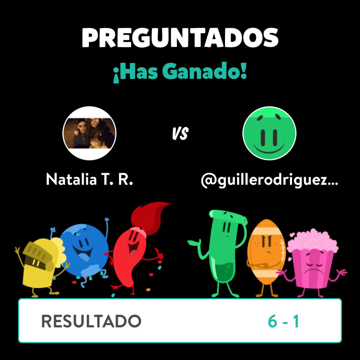 Naataliaalways's tweet photo. ¡Natalia Tizon  ganó una partida contra @guillerodriguez3110 en Preguntados! 💪💪 @GuilleRR_  http://t.co/dxWbbrQqk6 http://t.co/OzEYBZJpjs