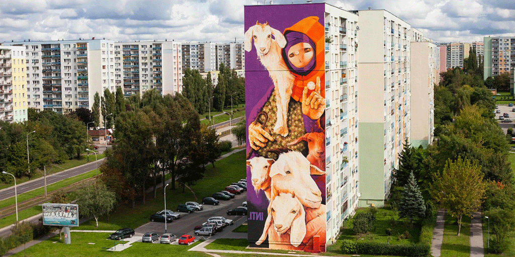 GoogleFR's tweet photo. Il est Chilien, vit en France et a peint des chèvres en Pologne. Voici INTI #StreetArtProject http://t.co/6LK1VgzbCj http://t.co/MbAYqVqc2I