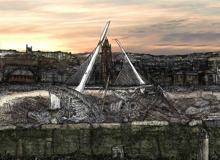 SchoolOfBitches's tweet photo. #art #artist #derry #ireland #austins #peacebridge #apocalypse #schoolofbitches http://t.co/jHDQ7xxnso @AlanStealth http://t.co/v7subQ34D8