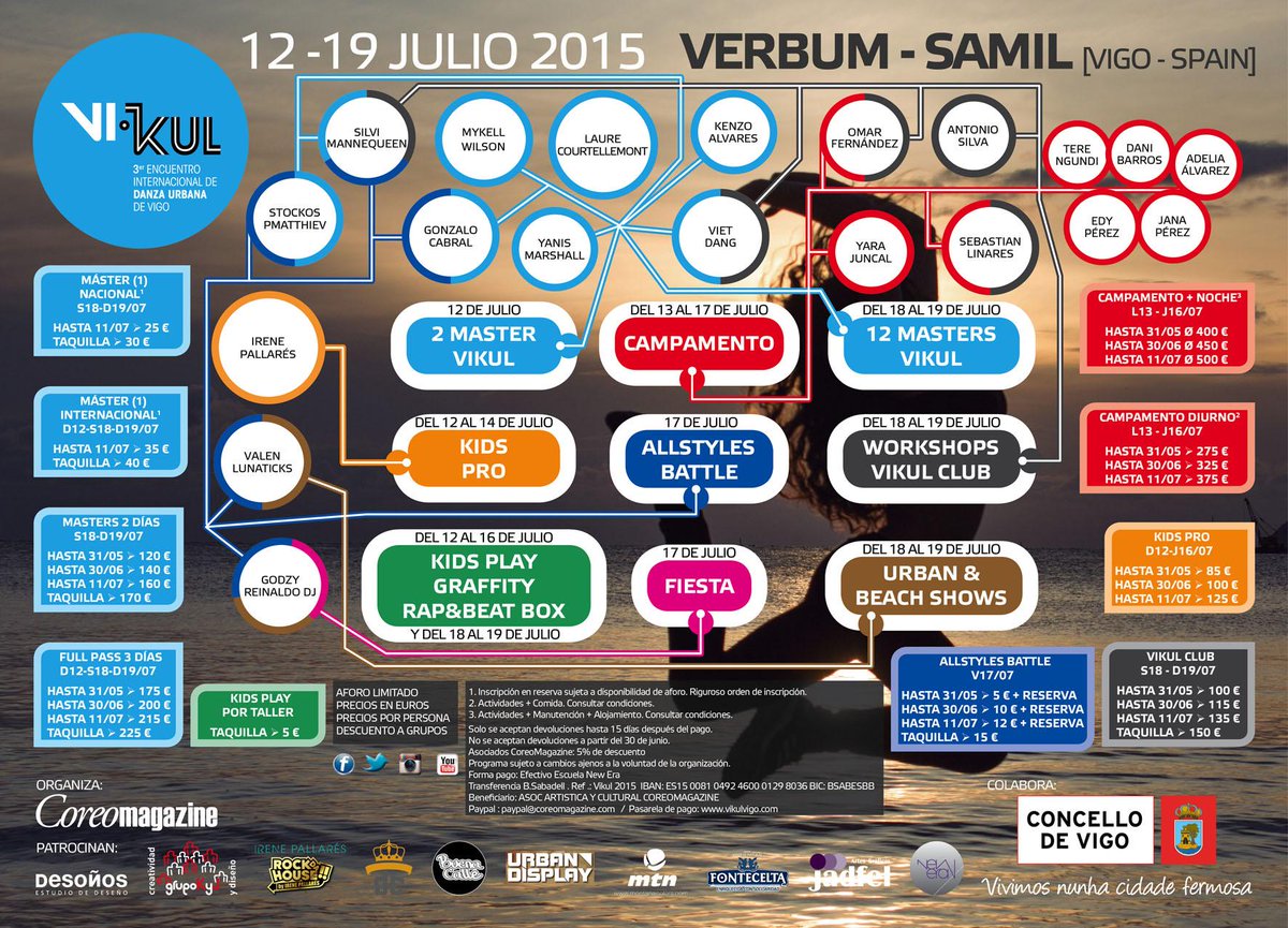 VIKULVIGO's tweet photo. Mapa de actividades, artistas, fechas  y precios de #vikul2015, para que no te pierdas nada! http://t.co/eqLJ4iCaLv