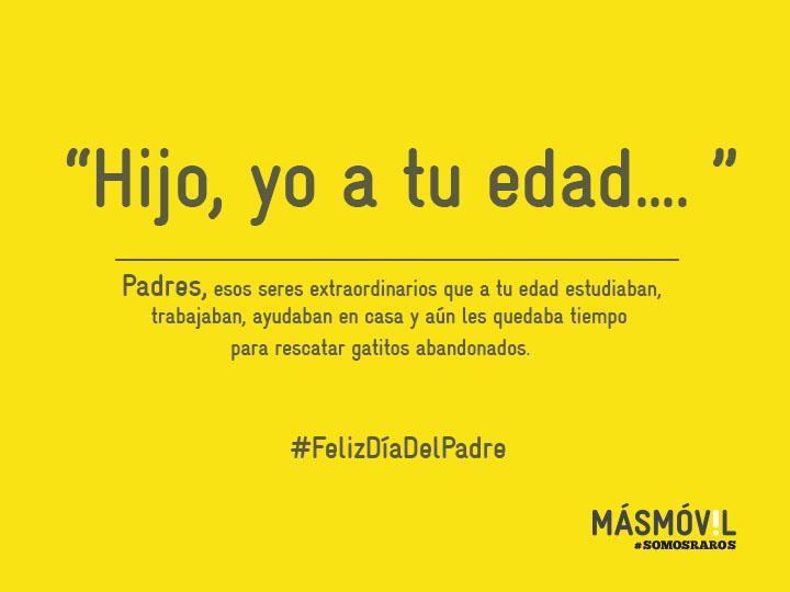 masmovil's tweet photo. Padres, esos seres extraordinarios. #FelizD��aDelPadre http://t.co/P8ya7GYtlL