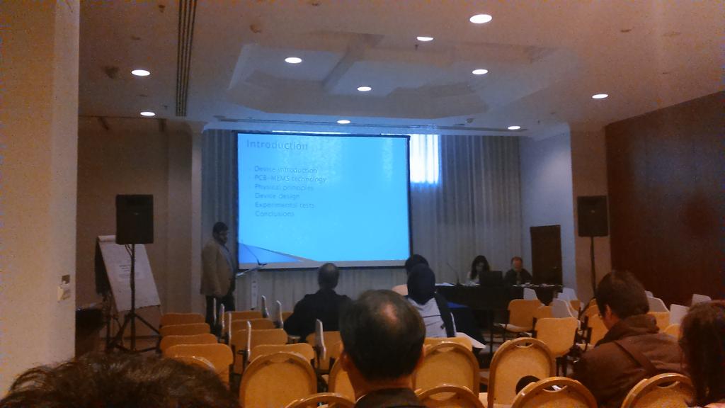 icit2015's tweet photo. "Microfluidic capacitive tilt sensor using PCB-MEMS" by researchers from @dinelesi is now in #icit15 @unisevilla http://t.co/iXJ5eEMJGJ