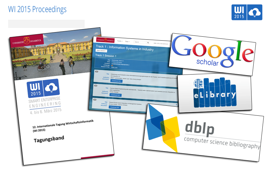 Die #Proceedings (Tagungsband und einzelne Beiträge) der #WI2015 sind #papierlos verfügbar: wi2015.de/Proceedings