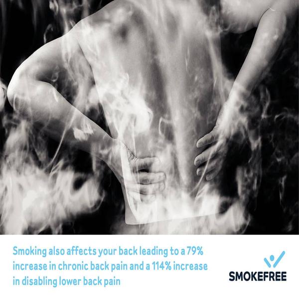 stopsmokingidea's tweet photo. Smoking leads to 79% increase in chronic back pain. Quit today #healthyliving #health #smokefree http://t.co/FXgY04h4Y4
