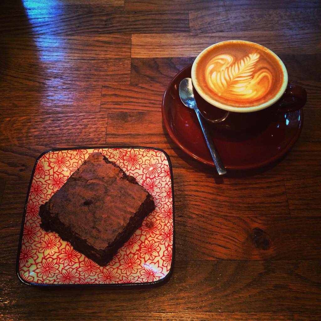 Joey's been baking... Homemade chocolate brownies in the house! <a href="/alchemy_coffee/">Alchemy Coffee</a> #alchemy #coffee