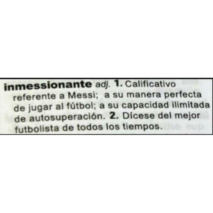 elsierd's tweet photo. Inmessionante - bijvoeglijk naamwoord. indrukwekkend, weergaloos. Afgeleid van de beste voetballer aller tijden http://t.co/ectdzpfRrs
