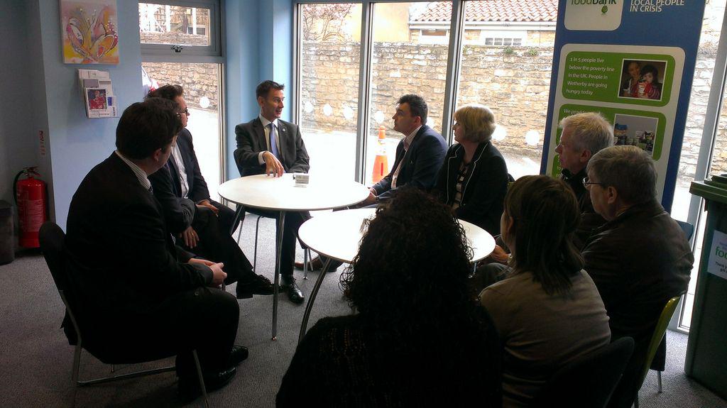 JamesReedYorks's tweet photo. Health Secretary Jeremy Hunt meets doctors and carers to talk about dementia care in #Wetherby #ypelections http://t.co/R6Bm3q6Csk