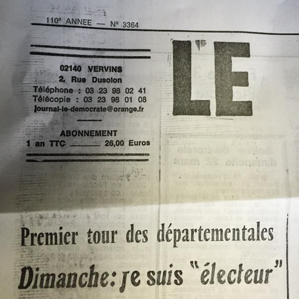 CyrilPetit's tweet photo. Voilà toutes les infos pour vous abonner au "Démocrate de l'Aisne". #PrintLive http://t.co/WSxQW6MX1q