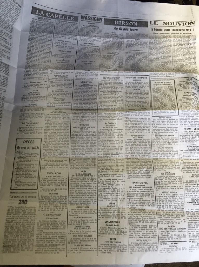 CyrilPetit's tweet photo. Et voici les 4 pages du "Démocrate de l'Aisne". Vous ne le trouverez ni en PDF ni sur tablette. #PrintLive http://t.co/lwPxLg5wrw
