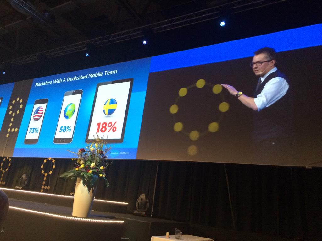 18 % av företag i Sverige har ett team som jobbar med mobilt. #guldnyckeln #salesforce <a href="/jeremywaite/">jeremywaite</a>